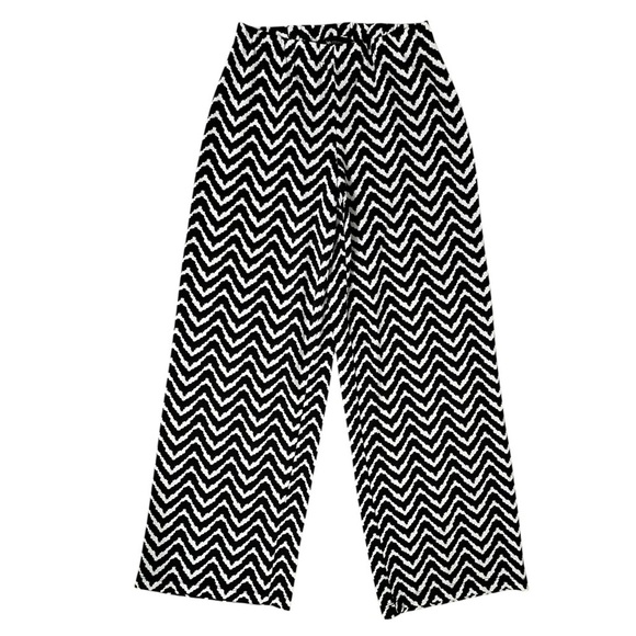 AB Studio Black and White Chevron Wide Leg Pants - Picture 7 of 11